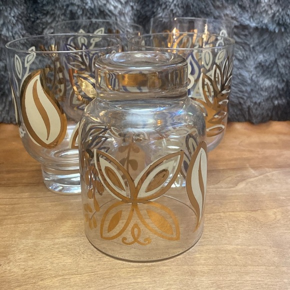 MCM gold butterfly glasses. Set of 5 - Picture 12 of 16